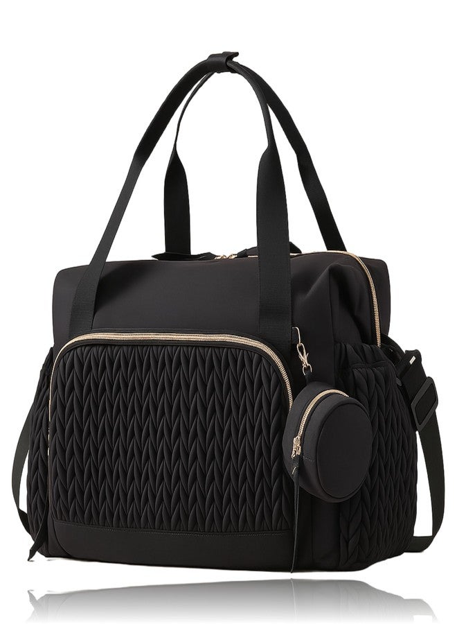 LITTLE CURIOUS حقيبة حفاضات أطفال من ليتل كيوريوس | حقيبة حفاضات للأمهات للسفر | حقائب أطفال للأمهات | حقيبة حفاضات أطفال للأمهات للسفر | حقائب سفر (أسود) - Image 1